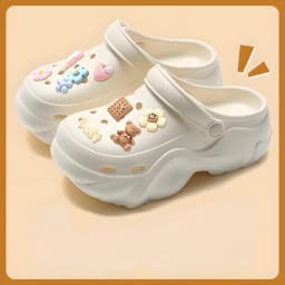 Women DIY Cute Animal button Decor Clogs Fashion Summer Spring Autumn Beach Sandals Cave Hole Female Garden Shoes Students Girls