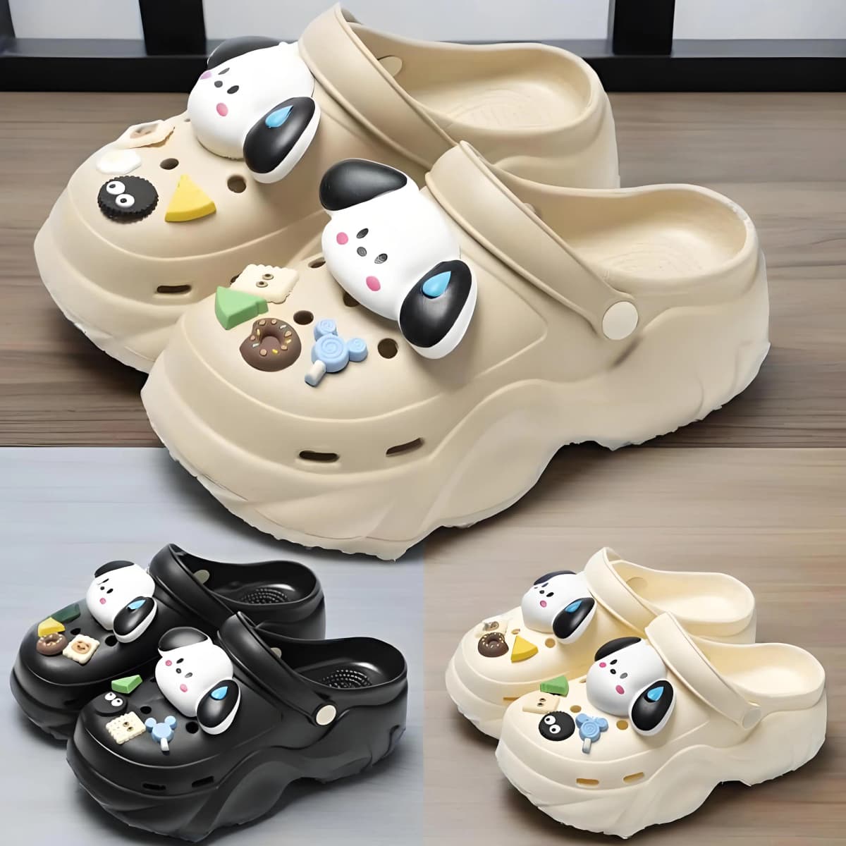 Women DIY Cute Animal button Decor Clogs Fashion Summer Spring Autumn Beach Sandals Cave Hole Female Garden Shoes Students Girls