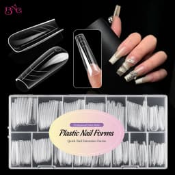 BNG Tapered Square Nail Dual Forms for Poly Extension Gel Reusable Full Cover Acrylic Builder Nail Molds 140/150Pcs