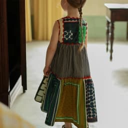 Bear Leader Summer Fashion Girls Casual Dresses Sleeveless Geometric Print Vest Dress Bohemian Style Holiday Children's Clothing