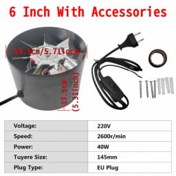 Axial Pipe Metal Blower Bathroom Fan Channel Pipe Fan 500m³/h Channel Duct Extractor Insert Exhaust Fan