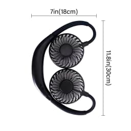 USB Rechargeable Mini Sports 3-Speed Adjustable Neck Dual Fan Home OfficeOutdoor Travel Portable Hanging Neck Fan
