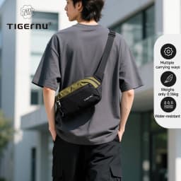 Tigernu New Light Weight Crossbody Bag Men Shoulder Bag Splashproof Waist Bag Male Multi-purpose Sling Bag