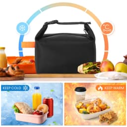 1pc Larger Capacity Lunch Bag Leakproof Cooler Bag Food Lunch Containers Hand-held Bento Bag For School, Work, Office, Picnic