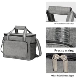 Large Insulated Thermal Bag Black Waterproof Leak-proof Thickened Handheld/Shoulder Carry Outdoor Picnic Lunch Bag