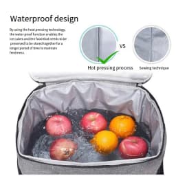Large Insulated Thermal Bag Black Waterproof Leak-proof Thickened Handheld/Shoulder Carry Outdoor Picnic Lunch Bag