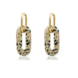 HUIDANG Earrings Trend 2026 Big Hollow Green Stone Square Earrings Woman Autumn Stainless Steel Boucles d'oreilles