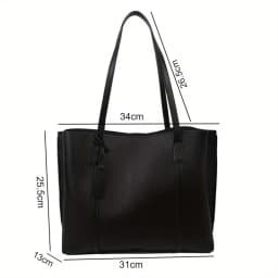 New Trend Retro Solid Color PU Leather Underarm Bag Simple Women Large Capacity Bag Shopping Travel Elegant Unisex Tote Bags