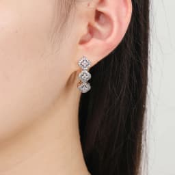 Leaf-shaped inlaid zircon earrings ring three-piece set copper plated 14K gold fashion luxury jewelry party set accessories