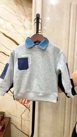 1-8Y Autumn Winter Boys Sweatshirt Fleece Lined Kid's Fake Two-Piece Child's Clothing Korean Style Cotton Kids Pullover Top