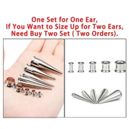 6G-00G 2 in 1 Set Ear Gauges Plugs Tunnels Taper Earrings Stretching Expander Kit Set for Women Men