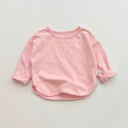 1pcs Spring Autumn Children's Pure Cotton Long Sleeve T-shirts Solid Color Boys Girls Tops Kids Baby Leisure Tee Student Clothes