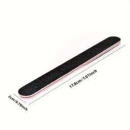 5pcs Double-Sided Grit Nail Files - Black Manicure Pedicure Tools with Red & White Stripes, Unscented Nail Buffing Tools