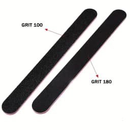 5pcs Double-Sided Grit Nail Files - Black Manicure Pedicure Tools with Red & White Stripes, Unscented Nail Buffing Tools