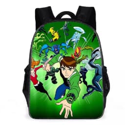 Kid Boy Girl Cartoon Daypack Ben 10 Canvas Bookbag for Student-Back to School Lightweight Backpack Large Knapsack