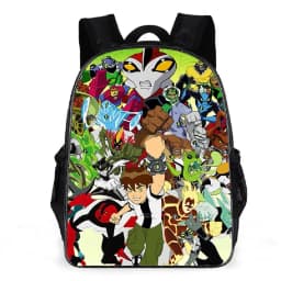 Kid Boy Girl Cartoon Daypack Ben 10 Canvas Bookbag for Student-Back to School Lightweight Backpack Large Knapsack