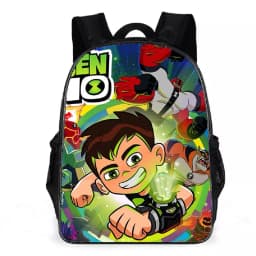 Kid Boy Girl Cartoon Daypack Ben 10 Canvas Bookbag for Student-Back to School Lightweight Backpack Large Knapsack