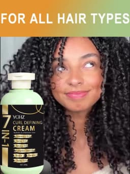 Curly Hair Care Cream, Deeply Moisturizing and Long-Lasting, Suitable for Wavy and Curly Hair, Protective Perm and Curl Enhancement Cream, Suitable for All Hair Types