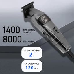 KM-1807 Professional Hair Trimmer by Kome USB Rechargeable Cordless Hair Clippers for Men with LCD Display Hair Cutting Machine