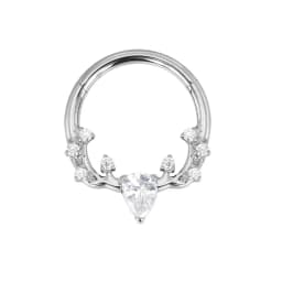 ASTM F136 Titanium Nose Rings PIERC Butterfly/heart/Marquise CZ Ring Hoop EAR Hinged Clicker Earring Labret Tragus Body Piercing