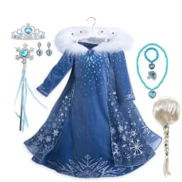 Girls Cosplay Frozen Elsa Princess Dress Children Winter Fill Sleeve Snow Queen Costume Kids Carnival Birthday Party Dresses