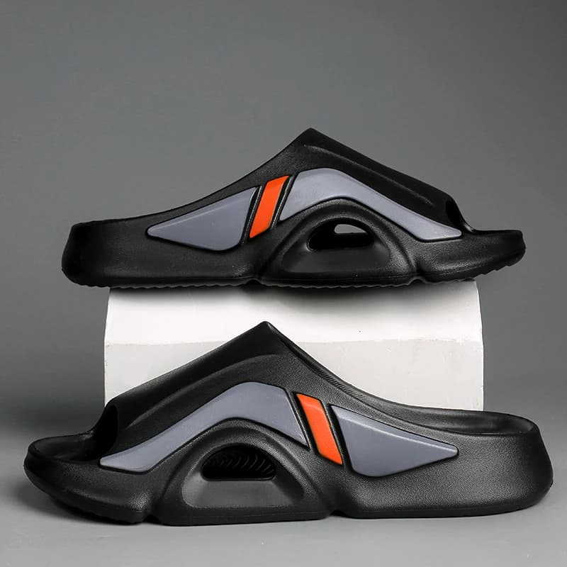 Men's Simple Casual Slip-On Slippers Indoor Anti-Slip Outdoor Lightweight Solid Color Slipper Everyday Sandals