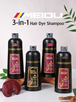 Meidu 3in1 Hair Dye Shampoo Easy to Use Moisturizing & Healthy Hair Care Creating Natural Hair Color,Quick Dyeing for Men Women
