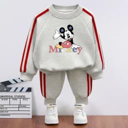 2026 Spring Children Side Stripe Trousers Sets Kids Casual Tracksuit Boys O Neck Hoodies and Long Pant Two Piece New Style