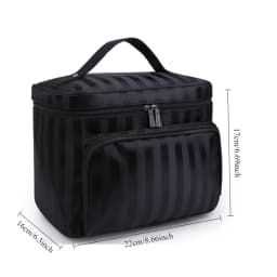 Lattice Big Cosmetic Bag Women Stripe Waterproof Professional Toiletry Kit Wash Necessaire Travel Organizer Make up Box SZL61