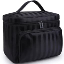 Lattice Big Cosmetic Bag Women Stripe Waterproof Professional Toiletry Kit Wash Necessaire Travel Organizer Make up Box SZL61