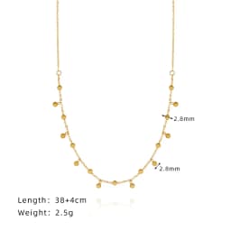 316L Gold Bean Tassel Necklace Waterproof Gold Plated Stainless Steel Choker High Quality Fashion Jewelry Gifts For Ladies