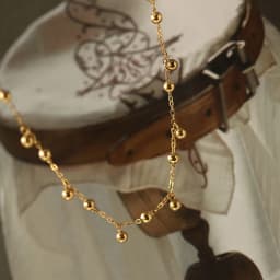 316L Gold Bean Tassel Necklace Waterproof Gold Plated Stainless Steel Choker High Quality Fashion Jewelry Gifts For Ladies