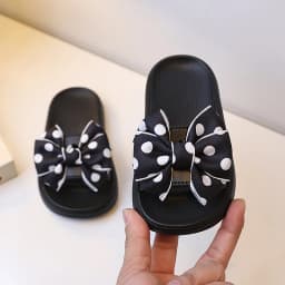 2026Summer Children's Slippers Girls Princess Non-slip Soft Sole Slippers Toddler Girl Shoes Bow Tie Slippers Flip Flops Outdoor