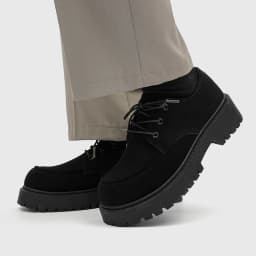 Men's Thick-Soled Derby Work Boots, Retro Lace-Up Oxfords, Thick-Soled, Breathable Low-Cut Shoes for Daily Commuting and Casual