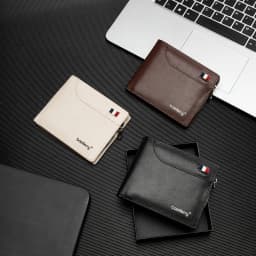 New Men Short Wallets High Quality Card Clips Zipper Male Coin Purse ID & Photo Holder Luxury Big Capacity Men Wallet