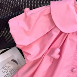 2-10 Years Summer Cute Girls Dress Heart Jewelry Decoration Flip Collar Single Row Buckle Design Dress For Girl
