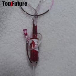Women Men Harajuku Gothic Lolita Cosplay Punk Syringe necklace Subculture Spice Y2K Girl Collar bloody choker chokers Turques