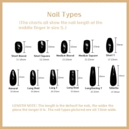 Handmade Press on Nails Short Black Simple Reusable Adhesive False Nails Artifical Acrylic Full Cover Manicure Nail Tips Kit
