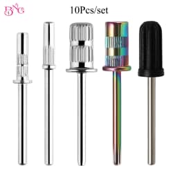 BNG 10Pcs Mandrel Nail Drill Bits for Nail Sanding Bands Nail Drill Shaft 3/32'' Drill Bits for Nails Mandrel Bit Manicure Tools