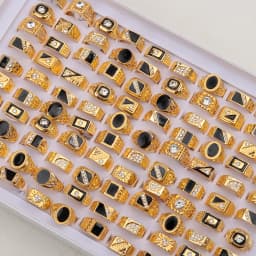 20Pcs/Lot Retro Punk Gothic Enamel Oil Drop Square Rings for Men Women Vintage Jewelry Accessories Party Gifts Mix Style