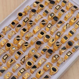 20Pcs/Lot Retro Punk Gothic Enamel Oil Drop Square Rings for Men Women Vintage Jewelry Accessories Party Gifts Mix Style