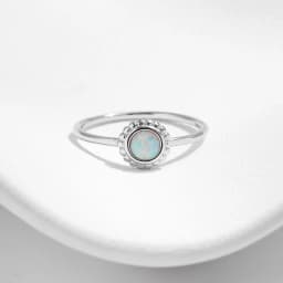 MODIAN 925 Sterling Silver Vintage Sunflower Delicate Opal Trendy Ring For Women White Gold Plated Stackable Fine Jewelry Gift
