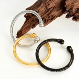 Liora Simple Twisted Cuff Bracelets For Women Men 316L Stainless Steel Round Wristband Bangle Unisex Fashion Waterproof Jewelry