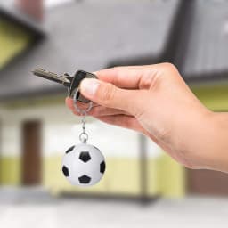 24 Pack White Soccer Keychains,Mini Soccer Stress Ball Keychains,Sports Ball Keychains,School Carnival Reward for Kids