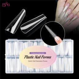 BNG Wide Size Dual Forms Nails Square Coffin Almond Nail Extension Mold False Nail Tips UV Gel Quick Building Mold Manicure Tool