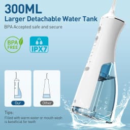 ZPN Water Flosser for Teeth Cleaning and Flossing with 5 Replaceable Jet Tips, IPX7 Waterproof Water Flosser Portable and Rechar