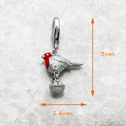 Red Robin Bird Dangle Charm For Women 925 Sterling Silver Cute Brand New Gift
