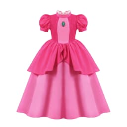 Peach Cosplay Dress Girl Movie Role Playing Princess Fancy Carnival Birthday Party Outfits Children 2-10y Pink Queen Vestidos