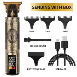 T9 Carving Hair Clipper Professional Hair Cutting Machine Barber Rechargeable Hair Trimmer Metal Haircut Machine Clipper for Men