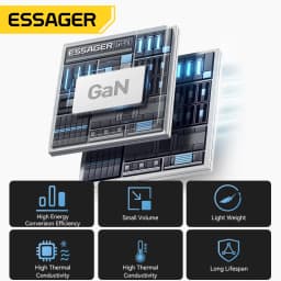 Essager 65W Fast Charger Type C PD USB Charger with Type-C Retractable Cable Portable Charger for Laptops iPhone 16 15 Samsung